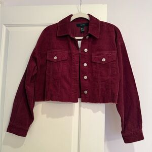 Forever 21 Dark Red Corduroy Jacket - NWT!